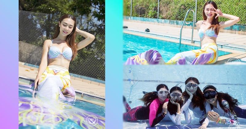 新浪香港 【婀娜多姿】前港姐黃嘉雯化身美人魚 坐泳邊大晒32C上圍