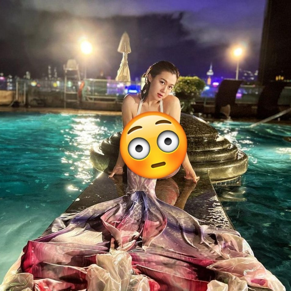 HK01 白雲趁風球襲港扮美人魚激鬥波濤　12張濕身照籲網民關注海洋保育